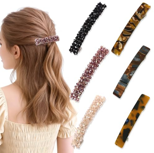 THQAE 6 Pcs fermaglio capelli donna Fermagli Capelli 7.5cm/3 Fermaglio Capelli Donna Elegante Mollette Capelli Donna Accessori per Capelli Colorato Pinza Capelli Mollettoni Capelli Donna per Ragazze
