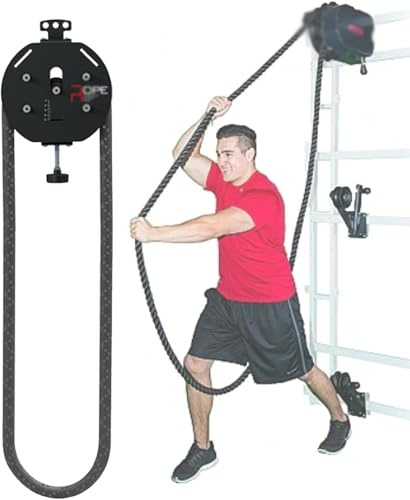 Pulley Trainer, Portable Endless Rope Trainer, Pulley Cable Machine System With Adjustable Resistance, Rope Pulling Machine, For Muscle Endurance, Upper Aerobic Exercise Extremity Training(Black)