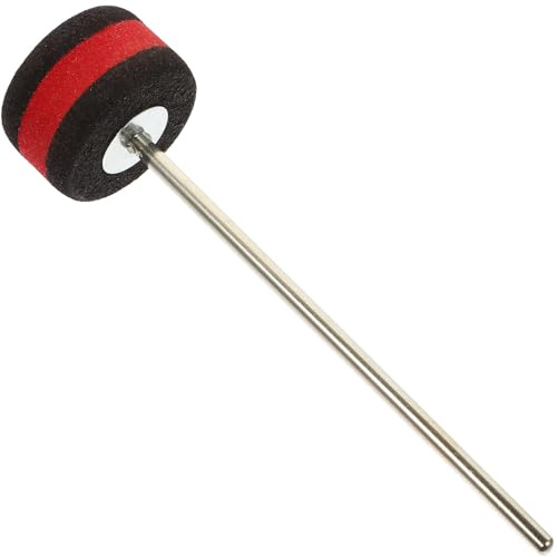 AKOOSY Pedal de Bombo Profesional de Metal Ligero y Resistente al Desgaste Martillo Único Negro y Rojo para Batería, Accesorio de Repuesto para Bateristas y Práctica Musical