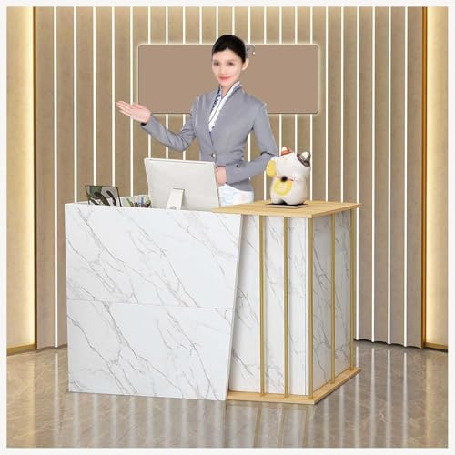 GDBTDL Kompakte Empfangstheke Modern mit Schubladen, Rezeptionstresen für Büro, Salon, Hotel, Laden, Kassentheke und Empfangstisch, Bürotheke mit Ablageflächen, Multifunktionaler Rezeptionstisch