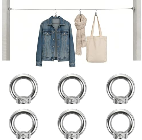 6 Stück Ringmutter M4, 304 Edelstahl Gewinde Ösenmutter, Ringschrauben, Ringmuttern Augenmuttern Ringösen Ösenschrauben Augenschraube for Ornamente, Blumentöpfe, Schaukelständer usw(M4)