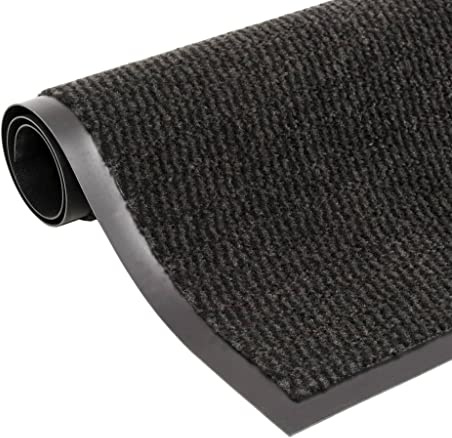 HFXHIJXQ Zerbino nero 90 x 150 cm trapuntato robusto antiscivolo per ingresso interno ed esterno