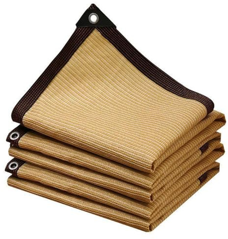 Trädgårdsskugga tyg nätskydd med öljetter för utomhus växthus, pergola, uteplats, däck, växter, kycklingkop, carport – beige färg