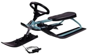 STIGA Snowracer Iconic - Robuster Lenkschlitten für Kinder ab 5 Jahren mit Stahlrahmen, Bremse und Zugseil, Max. Belastung 80 kg - Ideal für Winterspaß