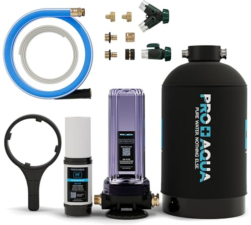 PRO+AQUA 16,000 Grain Portable Water Softener for RV, Trailers, Boats, Mobile Car Wash, Pressure Wash – Protects Water Systems from Hard Water Damage and Corrosion, with (Softener + Regeneration Kit)