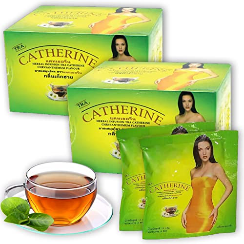 Catherine Herbal Slim Tea 64 Pack (2 Boxes) Pure & Natural Chrysanthemum Flavour Herbal Tea Bags Detox Diet Green Tea For Men & Women