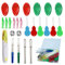 Nadeleinfädler Set,25 Stück Einfädelhilfe Kit,enthalten Fisch Typ einfädelhilfe für nähnadeln/Kürbisform Nadeleinfädler/Daumen geformt Einfädler/Naht Rippers/Nähen Pinzette/Fingerhut/Schere