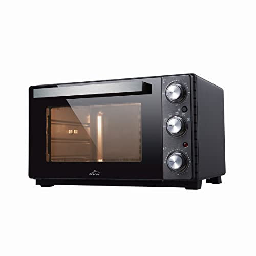 Lacor Forno Elettrico da Tavolo, Piccolo Forno da Cucina, Convezione con Custodia in Acciaio, Temperatura, 70ºc-230ºc, 54x34.5x41 cm, Capacità, 35 L, Nero, 69347