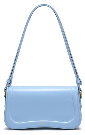 JOLLQUE Borsa a tracolla a mezzaluna da donna, piccola tracolla in pelle, borsa a mano con gnocchi, borsa a tracolla Hobo dal design unico alla moda, Blu