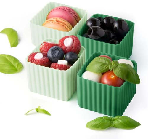LEKKABOX Bento Cups (Forest) 4er Set – Für Brotdose & Lunchbox