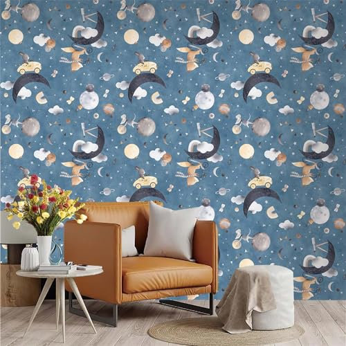 Selbstklebende Tapete Mondgelbes Tier Strukturtapete Wandtattoo Schlafzimmer Tapete Selbstklebend Vliestapete Wallpaper for Living Room Tapeten Leicht zu Entfernen Wandschutzfolie 45x300cm