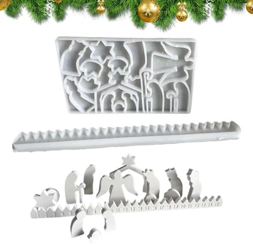 Dorugage Silicone Mold,Resin Casting Christmas Molds | Epoxy Molds Resin Molds, Countdown to Christmas Table Signs Desk Decor, Party Favors