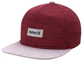 Hurley Herren-Baseballkappe – leichte H20 Dri Dock flache Krempe, Ballkappen für Herren mit verstellbarem Schnappverschluss, Rot/Ausflug, einfarbig (Getaway Solids), Einheitsgröße