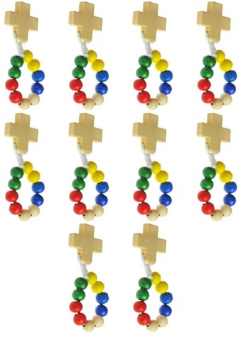 SLXLYH Klassischer religiöser Finger-Rosenkranz aus Holz mit Kreuzen für den täglichen Gebrauch oder spirituellen Komfort, religiös