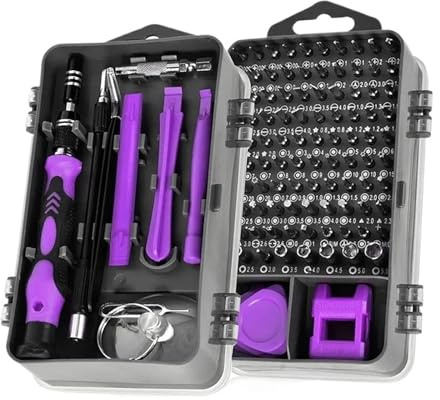 Cacciavite Elettrico Set Di Cacciaviti Di Precisione 115 In 1 Viola Multifunzione Professionale Strumento Di Riparazione Cacciavite Magnetico Phillips Punte Utensile Manuale Portatile E Leggero