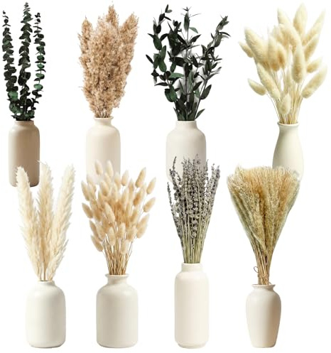 HhBdy 100 stycken pampasgräsdekoration, torkade blommor, mångsidiga kombinationsmöjligheter, torkade blommor, naturliga, torkade blommor, dekoration, boho-dekoration för matbord, bröllop, heminredning