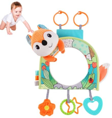 BaYuYPOO Car Seat Toy, Baby Car Mirror Toy For Rear Facing, Travel Baby Activity Center Mirror, Toys Teether Engaging with fo Hanging