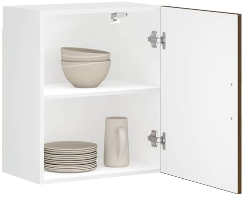 Augerlite Armadi da cucina sospesi, 2 pezzi, effetto rovere, 50 x 31 x 60 cm, montaggio a parete con molto spazio per cucina e sala da pranzo, per una pratica conservazione e ordine