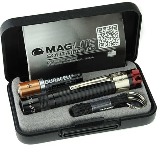 Maglite, Solitaire Spectrum Series LED Flashlight, AAA, Black Body, Red LED Light