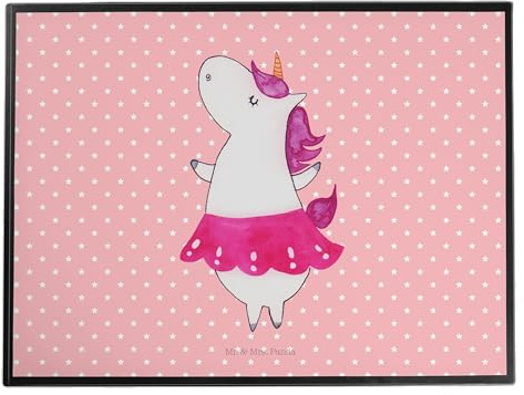 Mr. & Mrs. Panda Schreibunterlage Einhorn Ballerina - Geschenk, schreibtischunterlagen, Geburtstag, schreibtischunterlage, Unterlage Schreibtisch, Lebensfreude, Einhörner, Tischunterlage, Wohnung