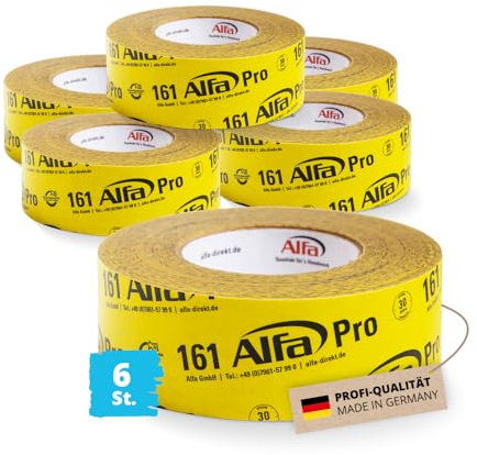 Alfa 6x Pro Spezialklebeband 50 mm x 25 m Profi-Qualität Dampfbremsen Dampfsperren Dachfolien aggressiv klebendes luftdichtes Folienklebeband/Systemklebeband