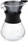 Cafetière en verre avec filtre en acier inoxydable, marques en ticks précises, maille fine, convient à la cuisine, table de salle à manger, facile à nettoyer