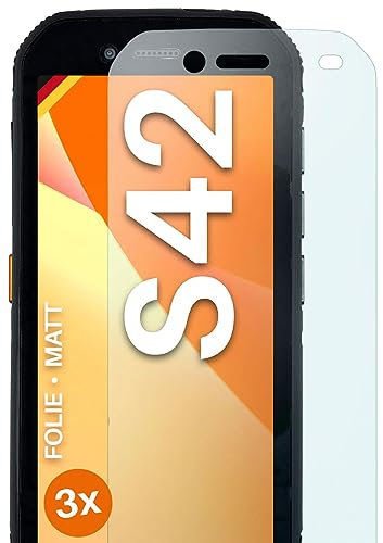 moex FlexProtect matte Schutzfolie für CAT S42 Displayschutz Folie matt gegen Reflexionen, Anti Reflex Handyfolie mit Sonnenschutz, Kompatibel mit jeder Handyhülle, 3 Stück