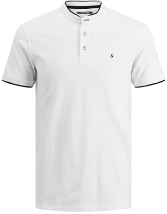 Jack & Jones Homme Jjepaulos Mao Noos Polo, Blanc, XL EU