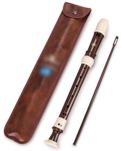 Blockflöten Blockflöte Moeck Professioneller Barock-8-Loch-Recorder Mit C-Taste, Hohe Deutsche ABS-Flöte Für Anfänger, 3-teilig, Mit Reinigungsstab Für Ledertaschen (Color : Brown-Baroque C)
