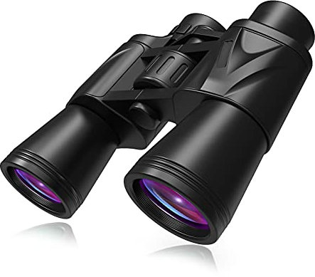 HGYJ 20x50 Fernglas für Erwachsene mit BAK4-Prisma-FMC-Objektiv, HD-Hochvergrößerung, wasserdicht, ideal für die Vogelbeobachtung, Reisen, Sternenbeobachtung, Konzerte, Ballspiel,Black,20x50