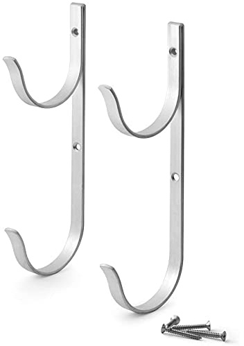 BFYDOAA Percha de poste de aluminio para piscina, 2 piezas de soporte de aluminio para cepillo de piscina, soporte de mangueras de jardín para skimmer Pole