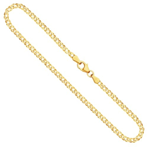 EDELIND Goldkette Damen Herren 333 375 585 Gelbgold Zwillingspanzerkette 2.9 mm Echtgold Halskette Gold Schmuck Geschenkbox Made in Germany