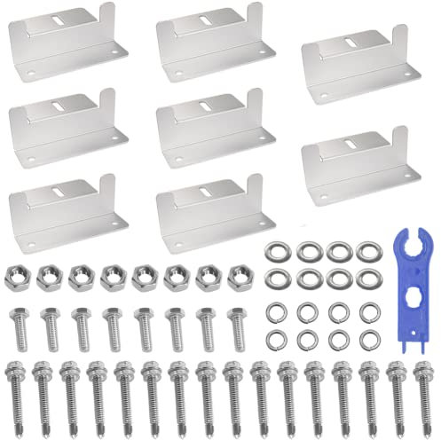 AFASOES 8 Pcs Soporte Z para Montage de Panel Solar Soporte Placas Solares Tejado Soporte Placas Solares Suelo Soportes Z de Aluminio para Montar Paneles Solares para RV Barco Pared Caravana Yate
