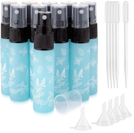 Kesell 10ml Glass Spray Bottles, 10-Pack Small Fine Mist Travel Atomizer