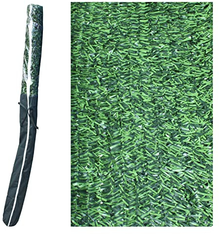 PAL | Seto Artificial Decorativo Ignífugo | 3m Largo x 2m Alto, Verde | 90 Varillas (1- Rollo 3x2m)