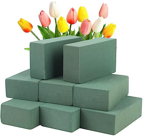 CCINEE 8 Stück Blumenschaumziegel, Floristen-Blumenschaum, grüne Blöcke, Zubehör für frische und künstliche Blumenarrangements, Basteln, DIY