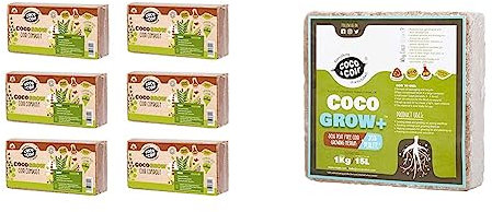 Coco & Coir 6 x 650g Organic Peat Free Compost Coco Soil. Reptile, Turtle Vivarium Substrate - Coco Grow (54L) & Coco & Coir Seed Compost Perlite Potting Mix | Peat-Free Organic Coco Soil Indoor