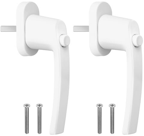 AUTOUTLET Fenstergriffe abschliessbar, 2 Stück Fenstergriff abschließbar Aluminium, balkontürgriff kindersicherung mit Druckknopf, Fenstersicherung Einbruchschutz für Fenster & Terrassentür(Weiß)