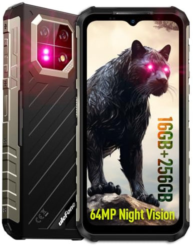 Ulefone Armor 22 (256GB) Movil Resistente Movil Irrompible 64 MP Cámara +64 MP Visión Nocturna Móvil 6.58 FHD+ 120 Hz Movil Indestructible 6600mAh 33W 4G Dual SIM/5G WiFi/NFC/GPS/IP69K(Negro)