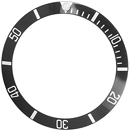 Tomotato Bisel de Reloj, Bisel de Reloj de Pulsera de Aluminio Insertar Bucle Números de Repuesto Marcadores Accesorio de Anillo de Inserción de Bisel de Reloj(Negro)