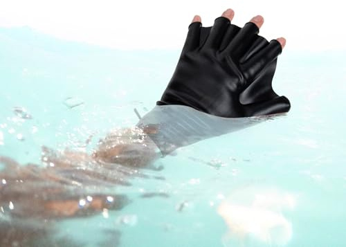 Baluue Aquatic Gloves for Helping Upper Body Resistance, Webbed Swim Gloves Well Stitching, No Fading, Sizes for Men Women Adult Children Aquatic Fitness Water Training