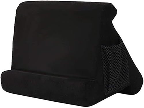 ZAJCI Pad Pillow - Support de Tablette Souple avec Poche en Filet - Support Universel Multi-Angle de Tablette Lit, Support pour Tablette Smartphones Livres Magazines Liseuse (Noir)