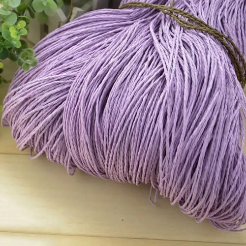 Natürlicher Bast, Strohgarn, Bastelpapier, Band, Handarbeit, Häkeln, Sommerhut, Handtasche, Korb, Strickmaterial für DIY-Dekoration, Geschenkverpackung, Lavendelfarben