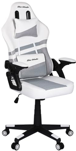 T-LOVENDO.ES - Silla Gamer Gaming Profesional, Ergonómica, de Tela Transpirable y Antimanchas, Reposabrazos Abatibles. para Adultos. Altura Regulable, Giratoria.