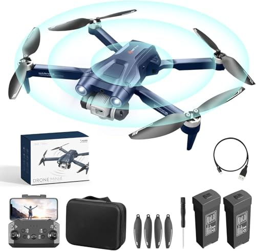 OBEST Drone avec Caméra 1080P Moteur Brushless,Caméra EIS,Quadricoptère RC pliable,Localisation du Flux Optique,30-35 Min De Vol Convient aux Enfants et aux Adultes