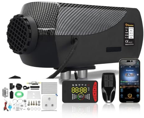Sonnenlicht 2KW 12V 24V Parkplatz Diesel Heizung, Nacht Luftheizung, Upgrade Smart Fernbedienung mit Bluetooth APP Steuerung Ultra leise Ölpumpe für LKW, Boot, Auto Anhänger, Wohnmobile, Wohnmobile