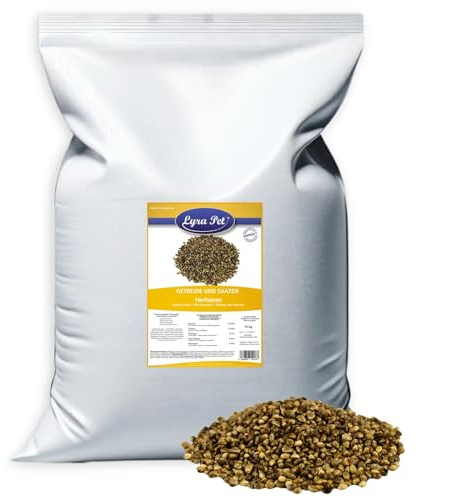 Lyra Pet® 10 kg Hanfsamen - Futter für Wildvögel, Pferde & Nager | Reich an Proteinen & Omega-3-Fettsäuren - Ballaststoffreich & Nährstoffreich - Ganzjähriges Vogelfutter - Ideal als Ergänzung