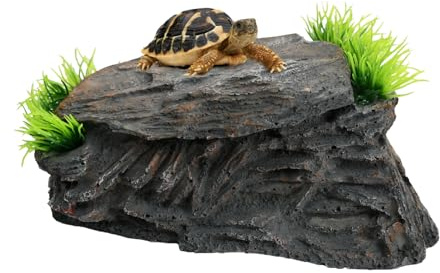 Godneei Decorazione per Acquario Grotta in Resina - Accessori Tematici per Tartaruga e Gamberetti, Ornamenti Nascosti