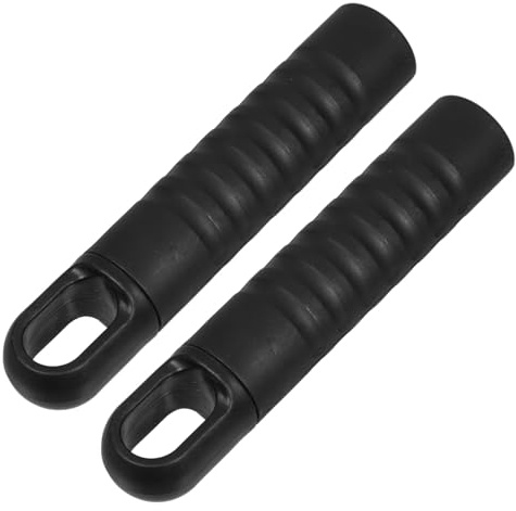 WESIEVYA Mop Handle End Caps Firm Grip 2pcs Plastic Black and with Hole for Hanging Versatile Compatibility, Suitable for Broom and Mop Rods in Cleaning Tasks