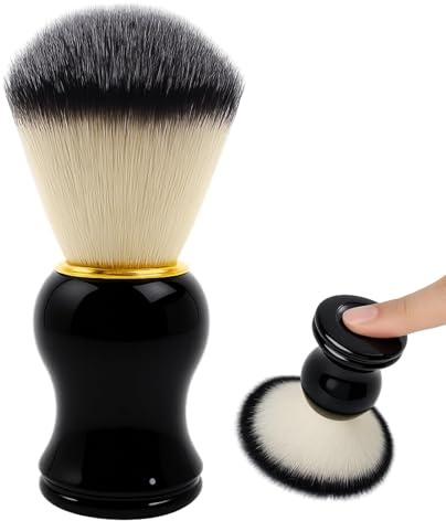 Luxury Synthetic Shaving Brush for Men,NO Shedding Bristle Shaving Brushes,Fast Rich Lather,Ergonomic Curved Handle,No Shedding,gift for Fathers, Boyfriends & Gentlemen’s Grooming